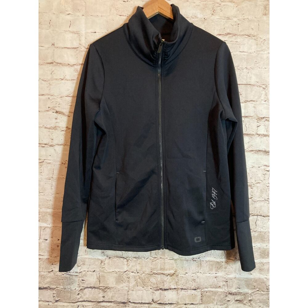 Ogio Commuter Softshell Jacket Womens Large Black Athletic Full Zip Pockets